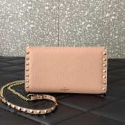 Valentino Garavani Rockstud Bag In Rose Cannelle With Gold Chain 21.5x12x2.5cm - 2