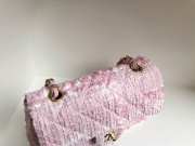 Chanel flap bag tweed in pink with gold hardware 20x12x7cm - 3