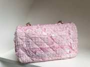 Chanel flap bag tweed in pink with gold hardware 20x12x7cm - 4