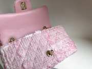 Chanel flap bag tweed in pink with gold hardware 20x12x7cm - 6