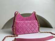 Chanel Hobo Bag Velvet & Gold-Tone Metal Pink 19x17x6cm - 4