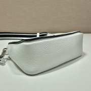 Prada soft leather bag with the lettering logo on the flap in white 23x15.5x9cm - 6