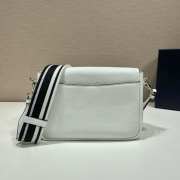 Prada soft leather bag with the lettering logo on the flap in white 23x15.5x9cm - 4