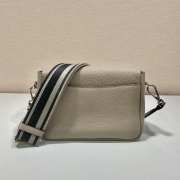 Prada soft leather bag with the lettering logo on the flap in beige 23x15.5x9cm - 4