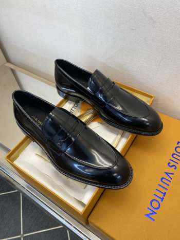 Louis Vuitton Men's Flex Loafers In Black Glossy Leather