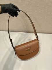 Prada Arqué leather shoulder bag in cognac 12x23x6cm - 6