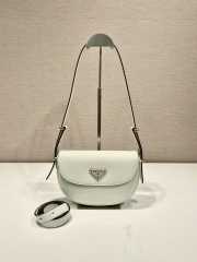 Prada Arqué leather shoulder bag in white 12x23x6cm - 1