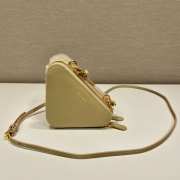 Prada Shearling and Saffiano Leather Mini Pouch Beige 15x10x15cm - 6