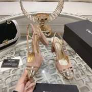 Chanel Slingback Shoes Metallic Calfskin & Suede Leather Pink 5cm/8cm - 2