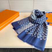 Louis Vuitton M71618 Monogram Essential Scarf Blue 100x200cm - 4