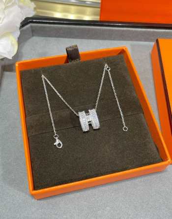 Hermes Pop H Full Diamond Necklace 