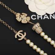 Chanel pearl logo C necklace  - 4