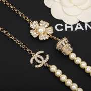 Chanel pearl logo C necklace  - 2