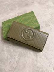 Gucci Blondie Continental Wallet In Dark Olive Green 19x10x3.5cm - 1