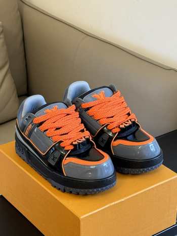 Louis Vuitton Trainer Maxi Sneaker Grey & Orange