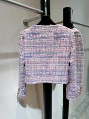 Chanel short coat ultra-thin woolen fabric, pink and taro purple  - 6