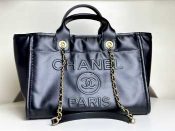 Chanel Shopping Bag Calfskin Leather & Silver Metal 33cm