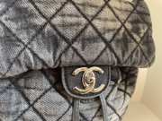 Chanel Washed Denim Quilted Denimpression Backpack Black 26x14x31cm - 2