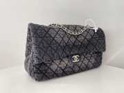 Chanel Washed Denim Quilted Denimpression Flap Bag Black 20x36.5x11.5cm - 3