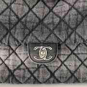 Chanel Washed Denim Quilted Denimpression Flap Bag Black 20x36.5x11.5cm - 2