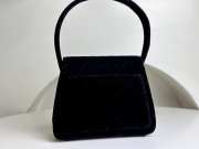 Chanel Vintage velvet kelly armpit bag in black 11x22x27cm - 3