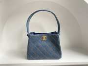 Chanel 1996-1997 Double Sided Turnlock Handbag Denim 18x13x7cm - 1