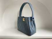 Chanel 1996-1997 Double Sided Turnlock Handbag Denim 18x13x7cm - 4