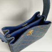 Chanel 1996-1997 Double Sided Turnlock Handbag Denim 18x13x7cm - 3