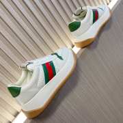 Gucci women Screener Sneaker with white GG canvas green and white padded leather - 6