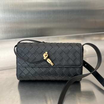 Bottega Veneta Mini Andiamo Crossbody Bag In Black 21.5x13.5x4.5cm