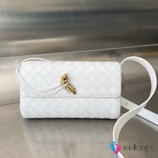 Bottega Veneta Mini Andiamo Crossbody Bag In White 21.5x13.5x4.5cm - 1