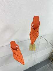 Bottega Veneta Leather Pointed Toe Braided High Heels In Orange - 2