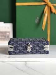 Goyard Minaudière trunk bag in navy blue 17x11.5x5.5cm - 2