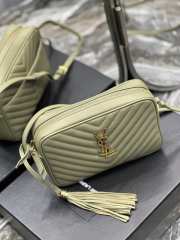 YSL Lou camera bag in light green with gold buckle 23x16x6cm  - 4