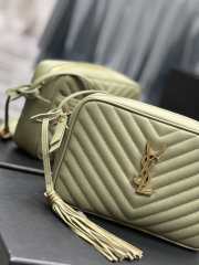 YSL Lou camera bag in light green with gold buckle 23x16x6cm  - 3