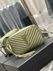 YSL Lou camera bag in light green with gold buckle 23x16x6cm  - 5