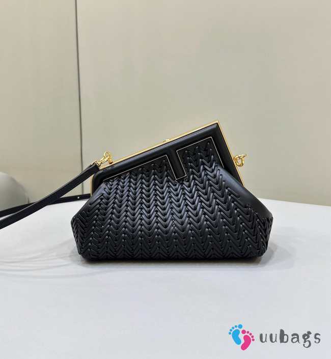 Fendi First Small black interlaced leather bag 26x9.5x18cm - 1