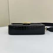 Fendi Baguette Dove black crocodile leather bag 27x6x16cm - 5