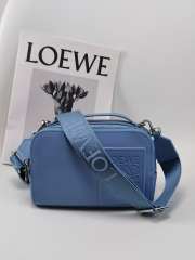 Loewe Mini Camera Crossbody bag in satin calfskin blue 18x8.5x13cm - 1