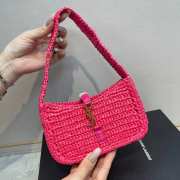 YSL Le 5 À 7 Mini In Raffia In Pink Bag 19×11.5×4.5cm - 1