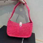 YSL Le 5 À 7 Mini In Raffia In Pink Bag 19×11.5×4.5cm - 3