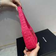 YSL Le 5 À 7 Mini In Raffia In Pink Bag 19×11.5×4.5cm - 4