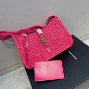 YSL Le 5 À 7 In Raffia In Pink Bag 23×16×6.5cm - 6