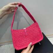 YSL Le 5 À 7 In Raffia In Pink Bag 23×16×6.5cm - 5