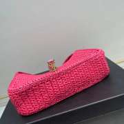 YSL Le 5 À 7 In Raffia In Pink Bag 23×16×6.5cm - 3