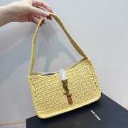 YSL Le 5 À 7 In Raffia In Beige Bag 23×16×6.5cm - 1