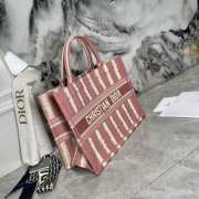 Dior Book Tote Pink/White Oblique Embroidery Canvas Bag 36.5x28cm - 6