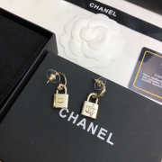 Chanel Gold Metal Padlock Earrings - 3