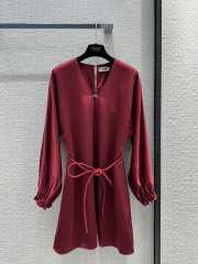 Fendi red puffed sleeves short dress  - 2