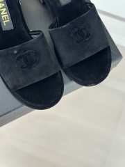 Chanel velvet black slipper 3cm - 4